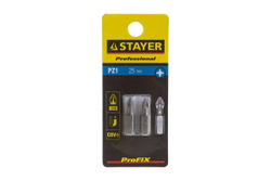 Биты (C 1/4"; PZ 1; 25 мм; 2 шт.) STAYER 26221-1-25-02
