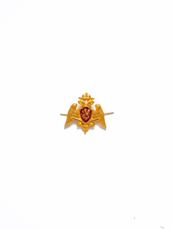 Эмблема Росгвардия золотая с эмалью (3)