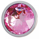 Металлическая анальная пробка Anal Pleasure от Alive (L: 9*4,1 см.) розовый кристалл