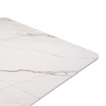 Керамический стол Woodville на тумбе Бугун 120(160)х80х77 белый мрамор с прожилками, белый