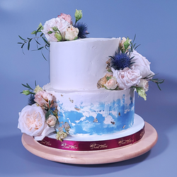 Свадебный торт с цветами. Кондитерская Сладкие козырьки Sweet Visors Светланы Дегтеревой