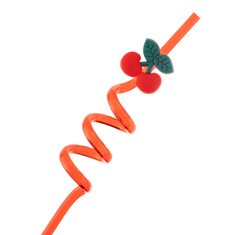 Трубочки для коктейлей пластиковые «Вишня» ассорти, 4 шт