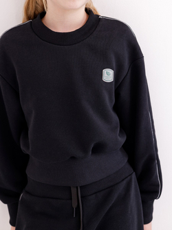 Худи для девочки, модель №6, рост 146 см, черный