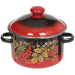 Кастрюля сталь, эмал, 3 л, с крыш, Сиб товары, Рябинушка, 7MD181M, индукц