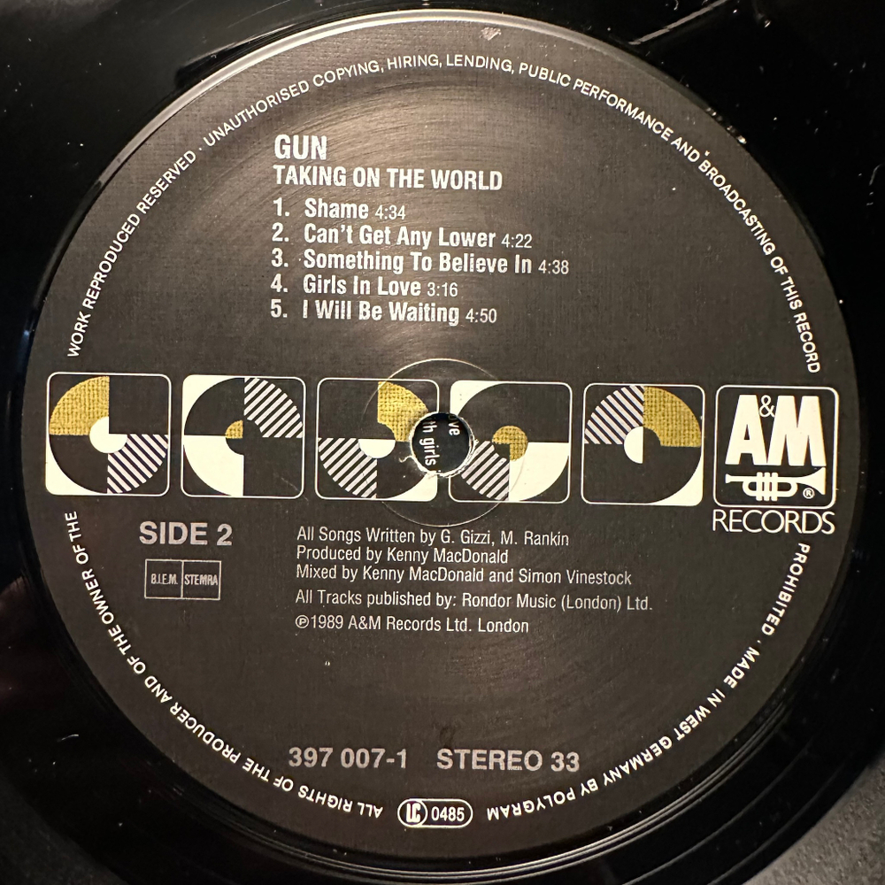 Gun - Taking On The World (Европа 1989г.)