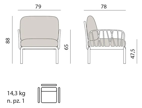Уличное кресло Komodo Poltrona, зеленое