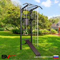Уличная шведская стенка Sv Sport У445 (Турник-Рукоход/Брусья/Скамья/Канат/кольца/лестница)