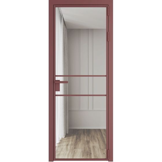 Алюминиевая дверь 2AG красный антрацит остеклённая