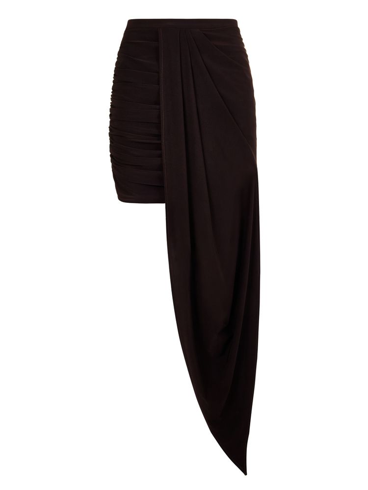 Юбка макси комбинированная экокожа+костюмная ткань, черный