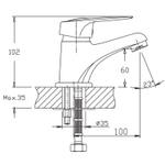 Смеситель для раковины 35к HB1037 HAIBA с/отв п/шпильку