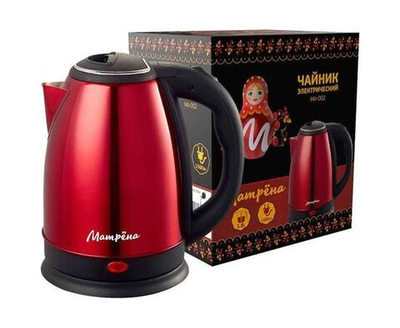 Чайник электр. Матрена МА-002 красный (диск, 1,8л) 1,5кВт, нерж сталь, 5409