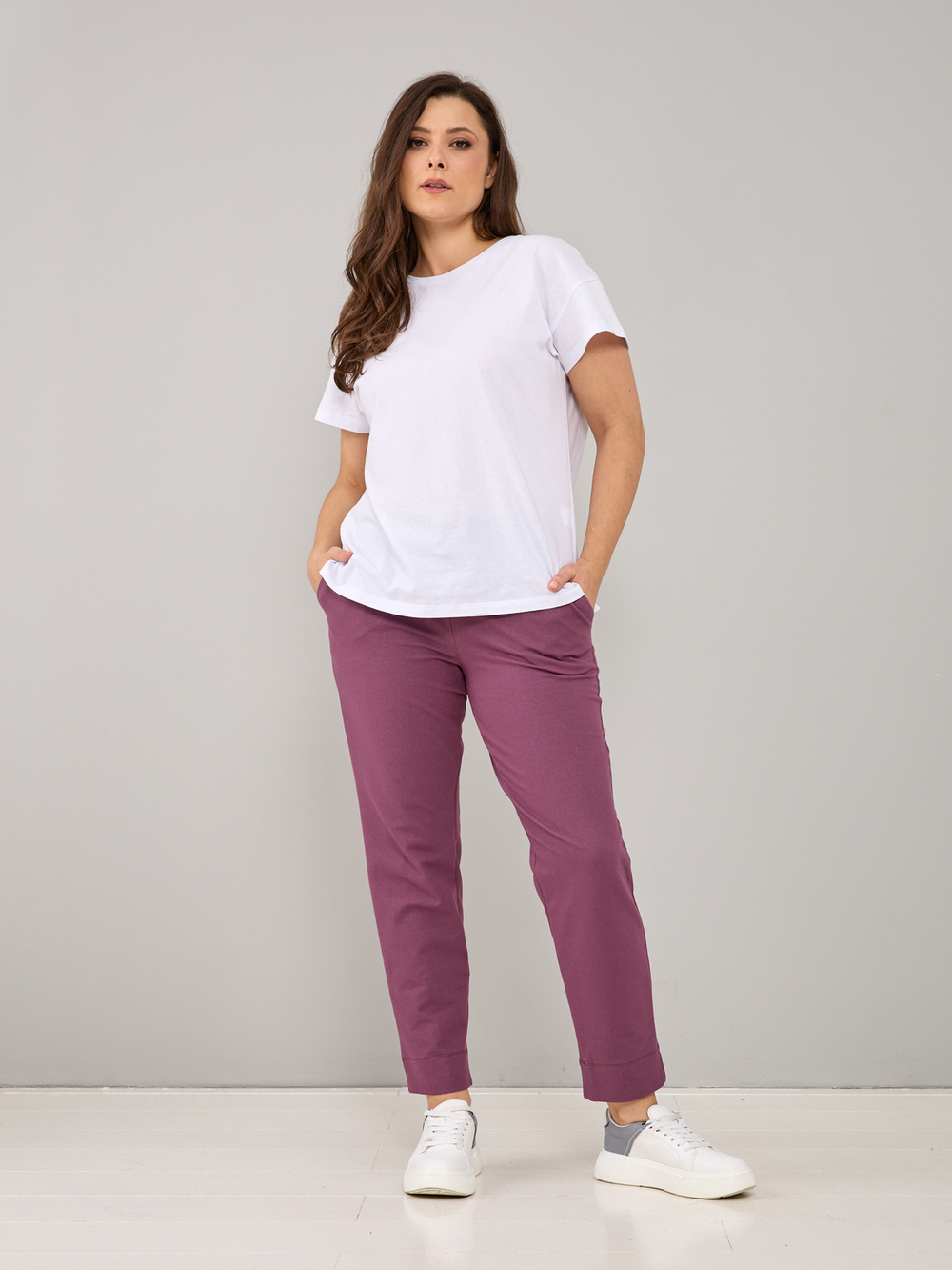 Брюки Бдж-129/бордо-джинс