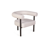 Кресло Biggi, букле Turin ivory / опоры черные