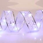 Гирлянда для дома ЛЕНТА ДЕКОРАТИВНАЯ «Звездочки» 2,0 м, 5 см (на батарейках), Белый (подсветка белая)