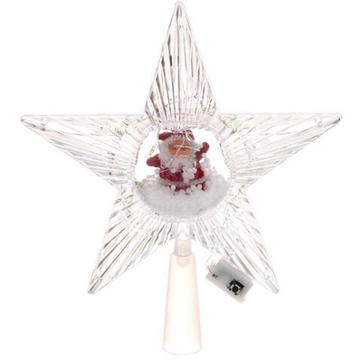 ЗВЕЗДА ДЛЯ ЁЛКИ "Дед Мороз" 10 ламп 18см 3 реж мультицвет (Серпантин)