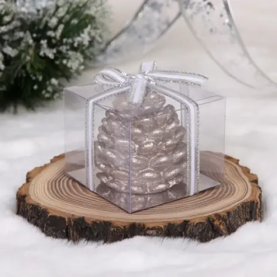 Свеча новогодняя «Лесная шишка» 6,7*6,7*5 см, Шампань