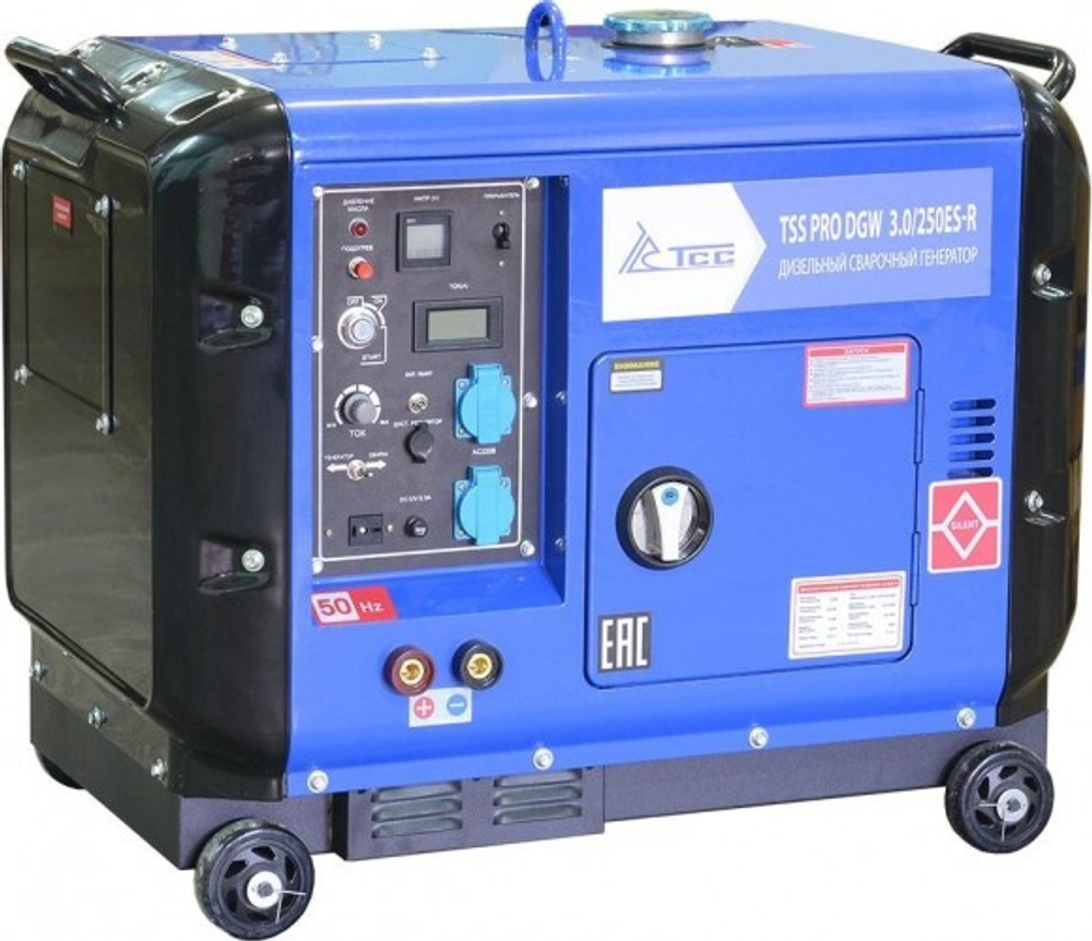 Сварочный генератор ТСС PRO DGW 3.0/250ES-R дизельный в кожухе 022834