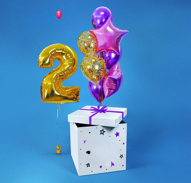 Шарики на праздники Коробка с сюрприз