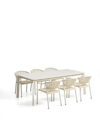 Комплект садовой мебели Brela стол и 6 стульев Livadia из алюминия цвета экрю