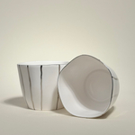 Стакан белый в полоску, платина, 220мл