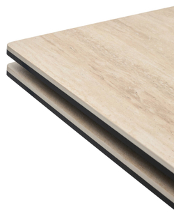 Стол КОСТА (COSTA) 180 ТРАВЕРТИН (MATTE SPANISH TRAVERTINE) керамика/ Латте / Орех натур, ®DISAUR