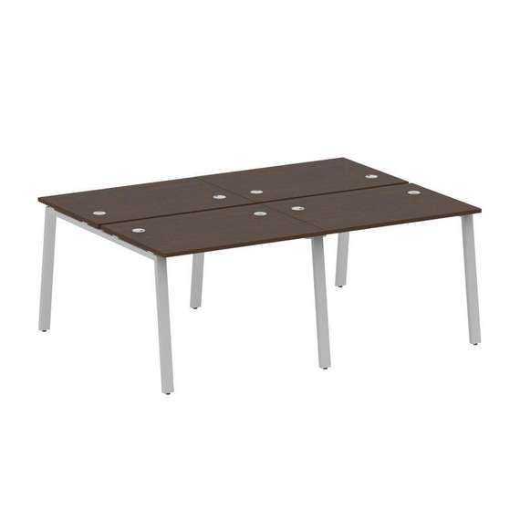 Metal System Рабочая станция на 4 места на А-образном м/к БА.СМ-4.1 Венге Цаво/Металл Серый 2000*147