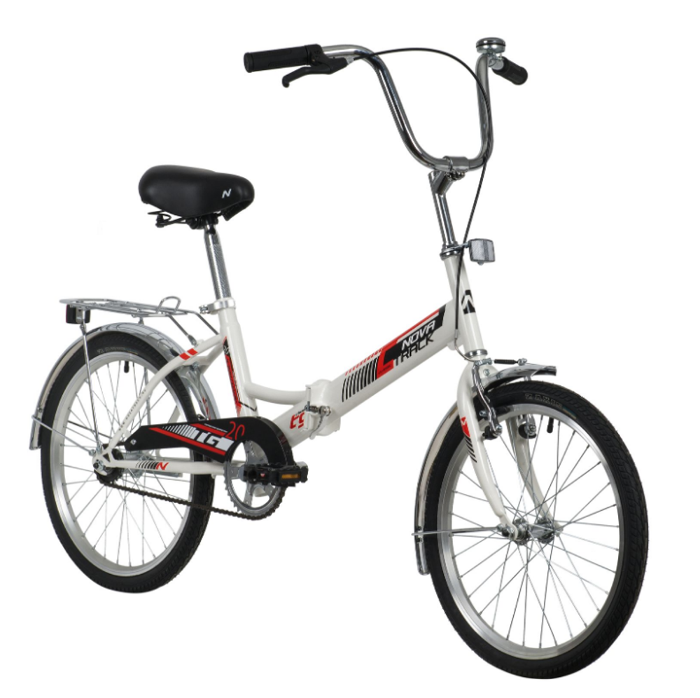 Велосипед NOVATRACK 20" складной, TG30, белый