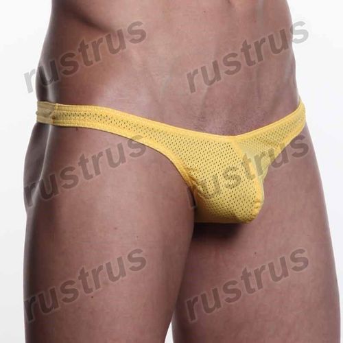 Мужские трусы стринги желтые WANGJIANG WG00065