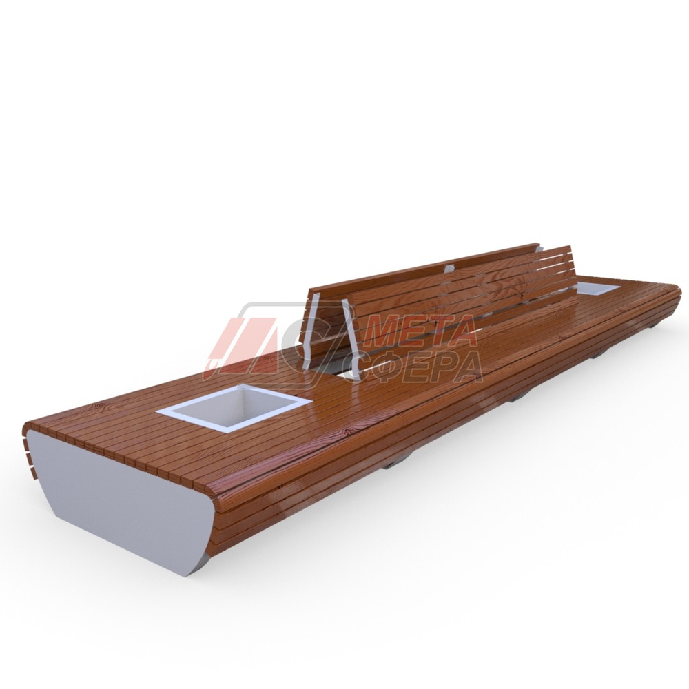 Скамья с 2-мя вазонами Nesso