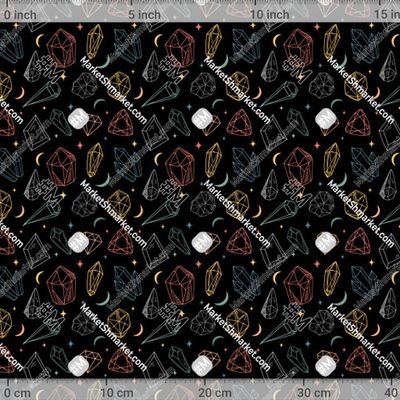 Кристаллы и звезды на темном фоне by Mariza_Patterns 429 DPI