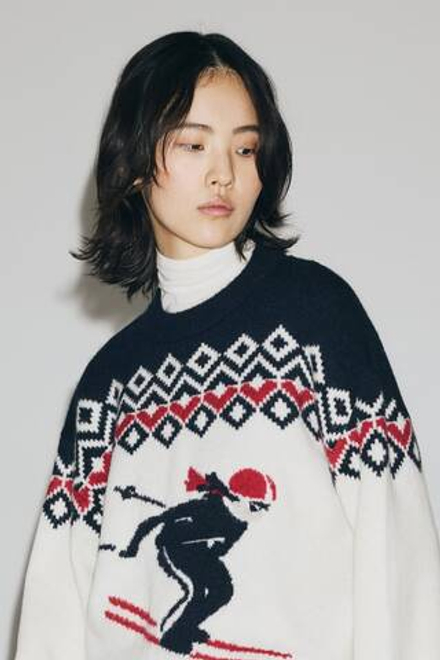 H&M Жаккардовый вязаный свитер, белый