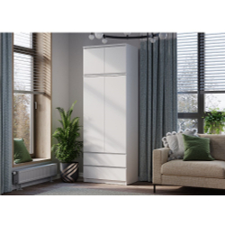 Шкаф с антресолью Симпл ШК-03, белый