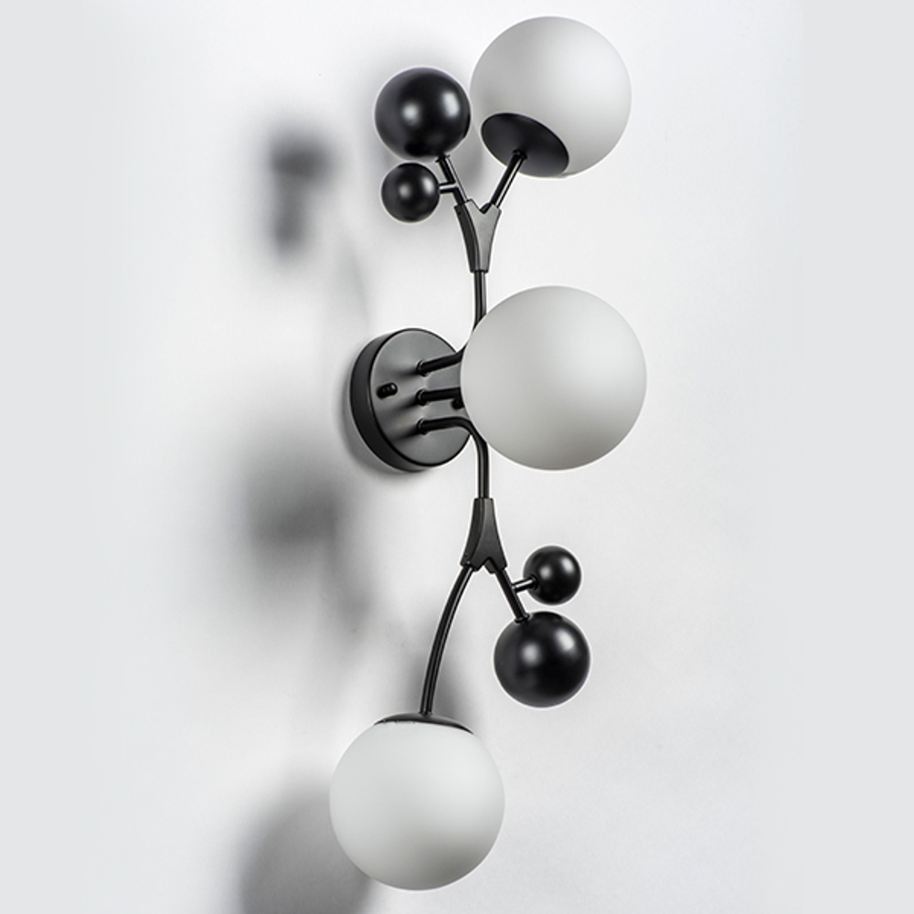 815537 Бра CROCO 3х5W (led) G9 ЧЕРНЫЙ МАТОВЫЙ/БЕЛЫЙ