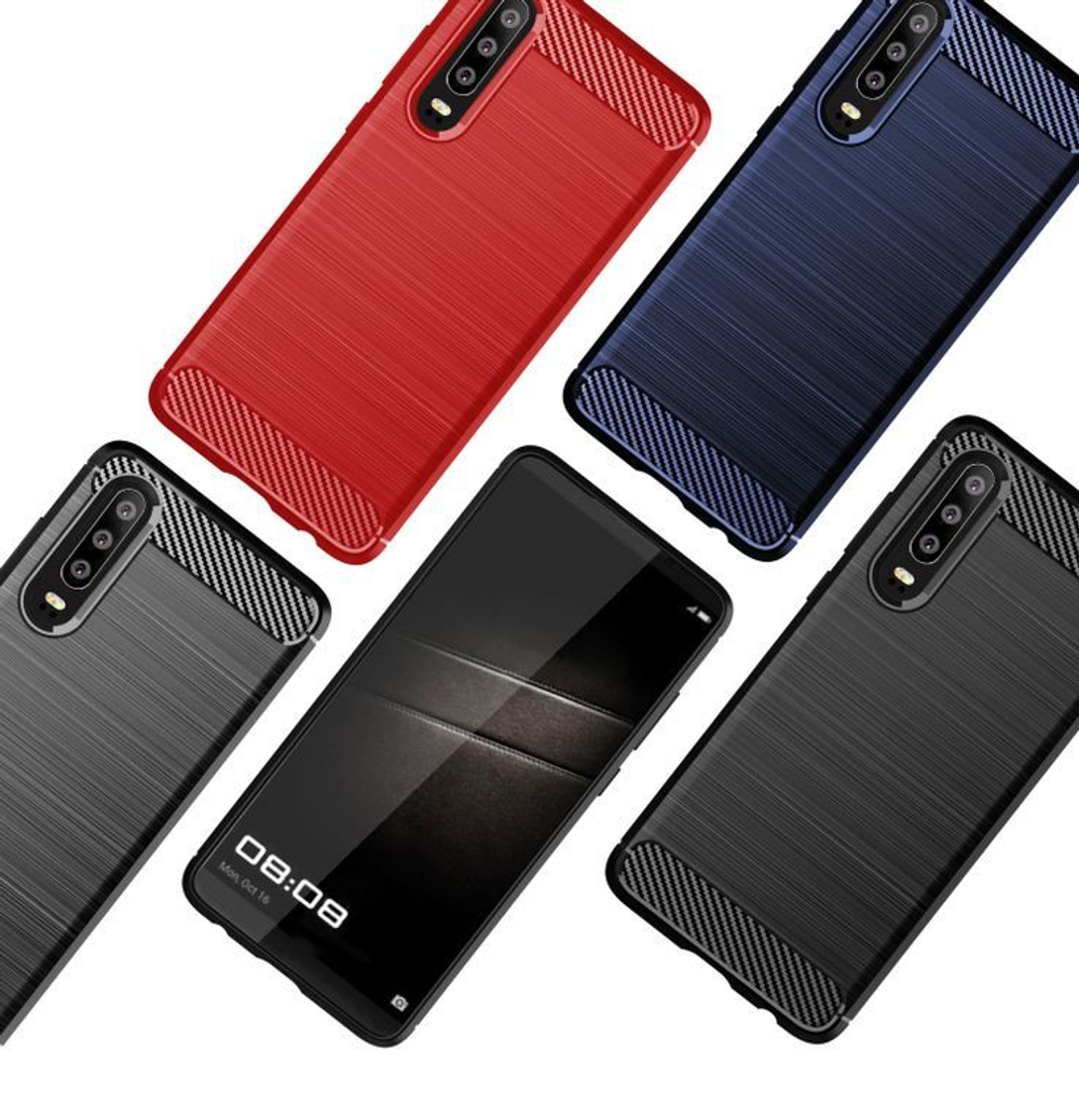 Чехол для Huawei P30 цвет Red (красный), серия Carbon от Caseport