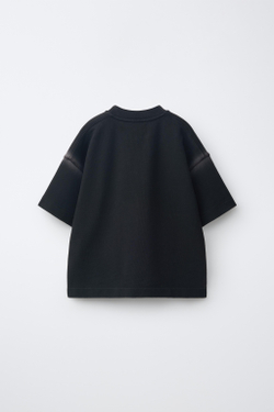 ZARA ФУТБОЛКА GARMENT DYE, ЧЕРНЫЙ