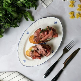 Блюдо овальное 25 см,коллекция "Blue Flower" P.L. Proff Cuisine