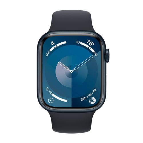 Умные часы Apple Watch Series 9 GPS, 45mm, Aluminium Case with Sport Band S/M, Midnight (Тёмная ночь)