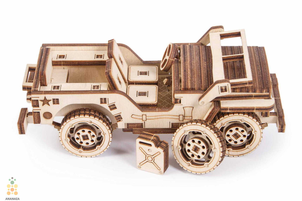 Джип 4х4 от Wood Trick - Деревянный конструктор, сборная модель, 3D пазл