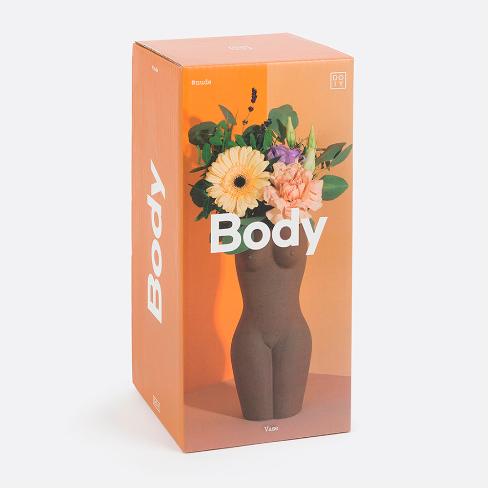 Ваза для цветов body, black, 23 см