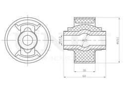 Сайлентблок задний переднего нижнего рычага UNIO RMP-20408
