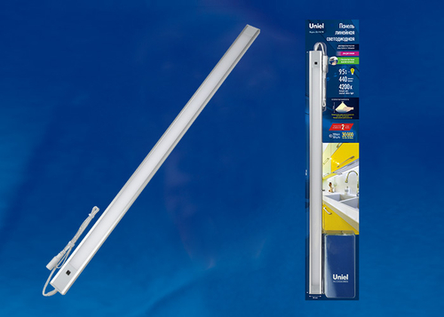 ULI-F40-9W/4200K SENSOR IP20 SILVER Светильник линейный светодиодный ультратонкий, с бесконтактным выключателем. 600Х30х8мм. 440Lm. Серебристый. ТМ Un