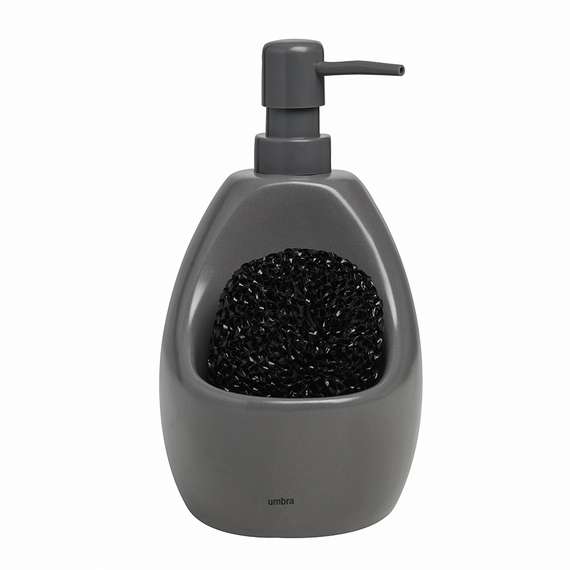 Диспенсер для мыла с подставкой для губки Joey 590 мл, уголь