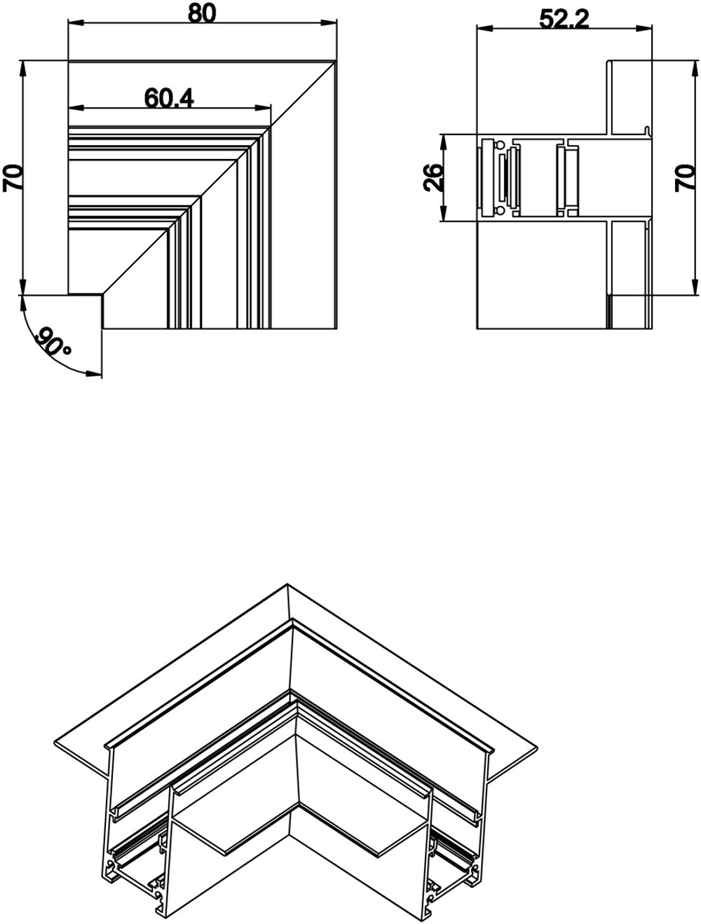 Схема L corner InB