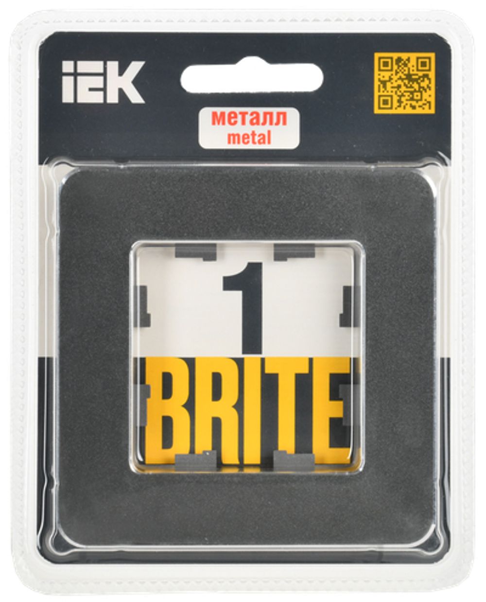 BRITE Рамка 1-местная РУ-1-1-Бр металл титан RE IEK