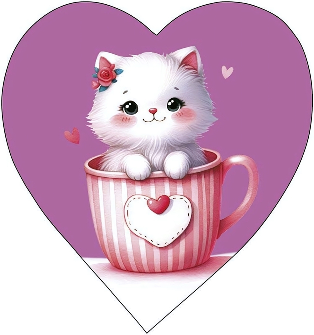 Открытка 60*60мм. "Котенок" (АртДизайн)