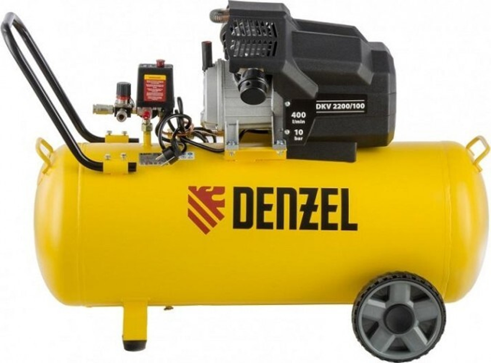 Компрессор поршневой Denzel DKV2200/100,Х-PRO 58079