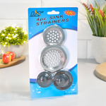 Фильтр-сетка для раковины с пробкой 2шт, металл + резина