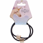 Резинки для волос 2шт «ЕЖЕВИКА», квадратик, цвет черный, d-5см (Подвес Кокетка Единорог)