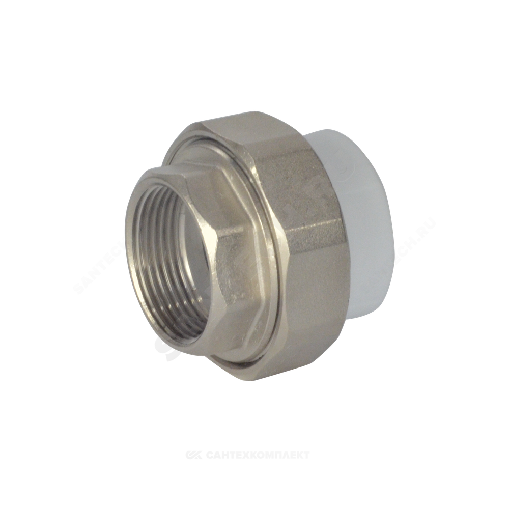 Муфта PP-R комбинированная разъемная белая Дн 40х1 1/4" ВР усиленная VALFEX 10155032У