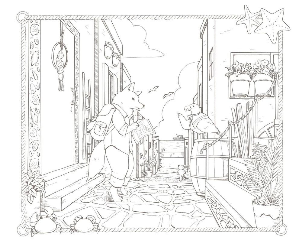 Traveling Animal Orchestra Exciting. Coloring Book